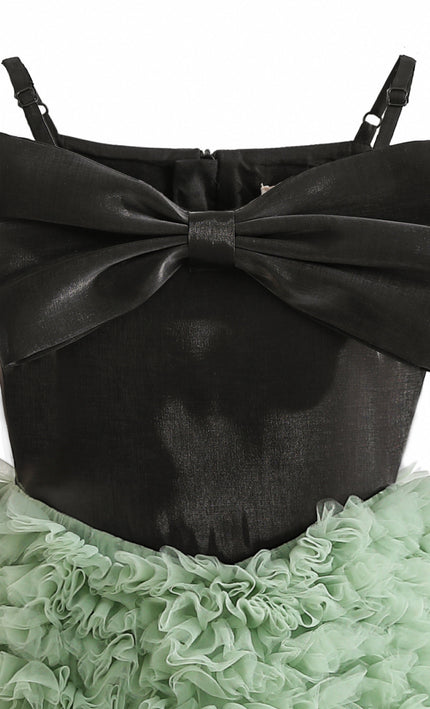 kids atelier tulleen Black & Green Marcella Bow Dress