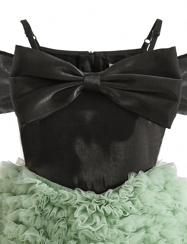 kids atelier tulleen Black & Green Marcella Bow Dress