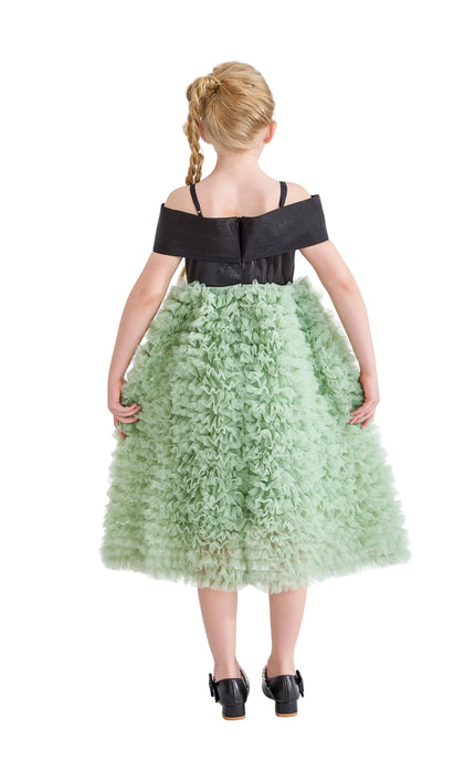 kids atelier tulleen Black & Green Marcella Bow Dress