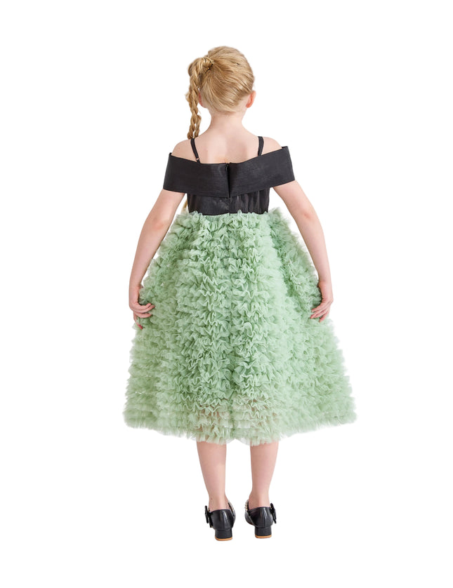kids atelier tulleen Black & Green Marcella Bow Dress