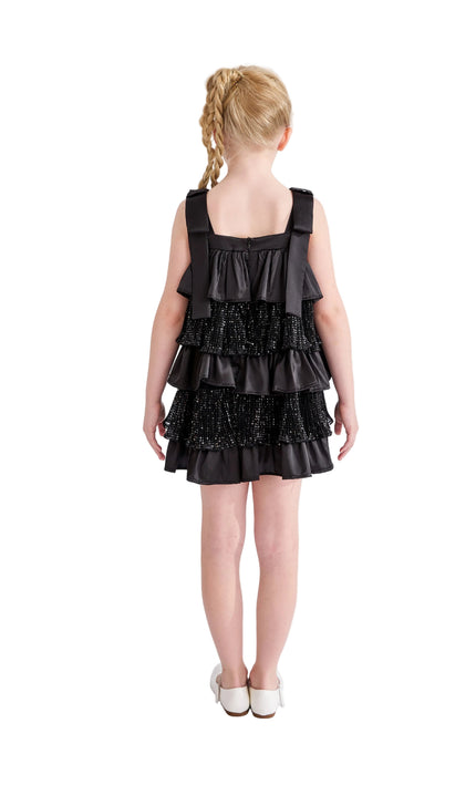 kids atelier tulleen Black Bellamy Ruffle Sequin Dress