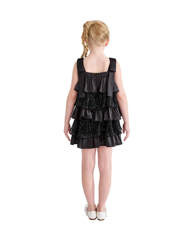 kids atelier tulleen Black Bellamy Ruffle Sequin Dress