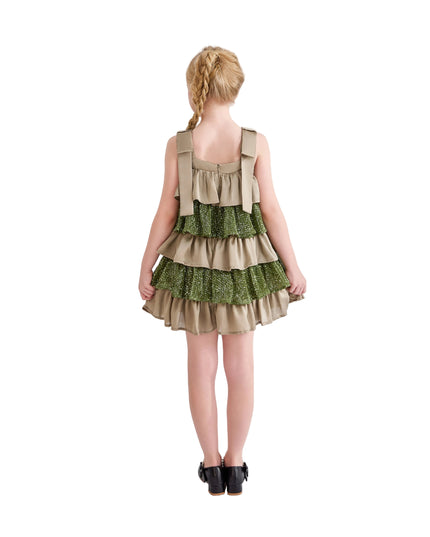 kids atelier tulleen Green Bellamy Ruffle Sequin Dress