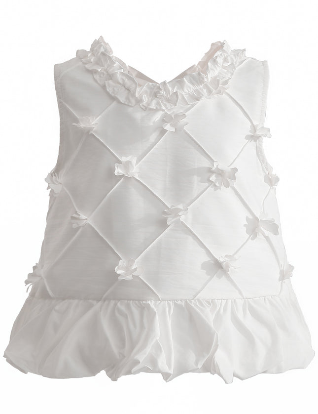 kids atelier tulleen White Lucienne Quilted Skirt Set