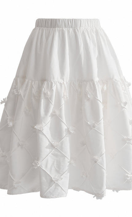 kids atelier tulleen White Lucienne Quilted Skirt Set