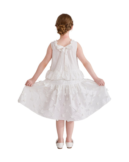 kids atelier tulleen White Lucienne Quilted Skirt Set