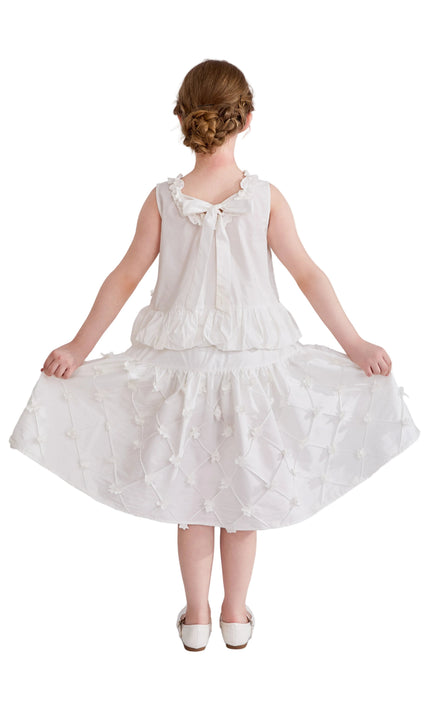 kids atelier tulleen White Lucienne Quilted Skirt Set