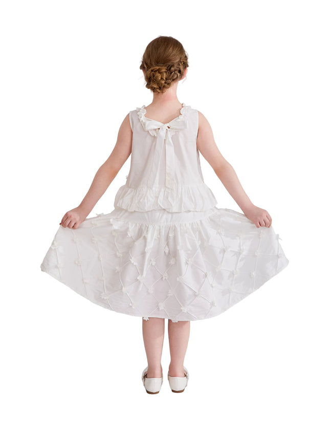 kids atelier tulleen White Lucienne Quilted Skirt Set