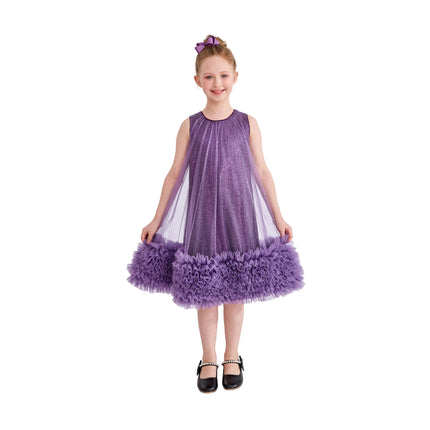 kids atelier tulleen Purple Serenata Glitter Tulle Dress