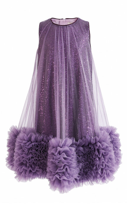 kids atelier tulleen Purple Serenata Glitter Tulle Dress