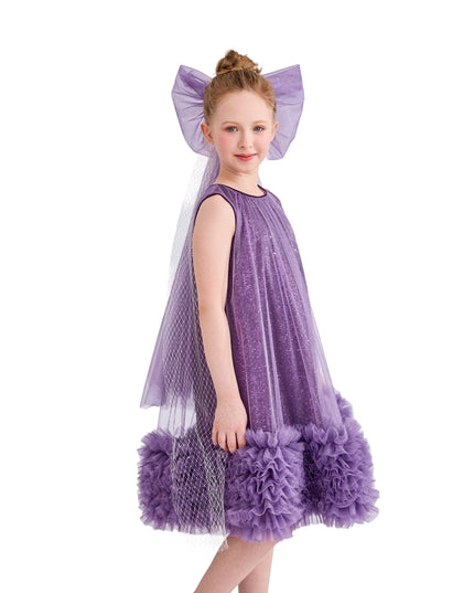 kids atelier tulleen Purple Serenata Glitter Tulle Dress
