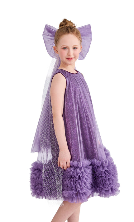 kids atelier tulleen Purple Serenata Glitter Tulle Dress