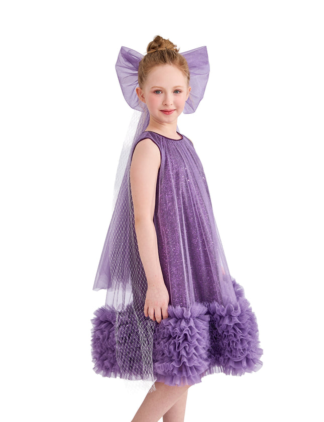 kids atelier tulleen Purple Serenata Glitter Tulle Dress