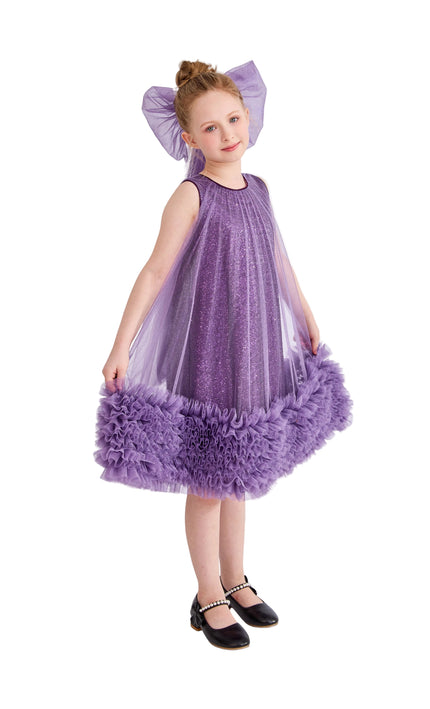 kids atelier tulleen Purple Serenata Glitter Tulle Dress