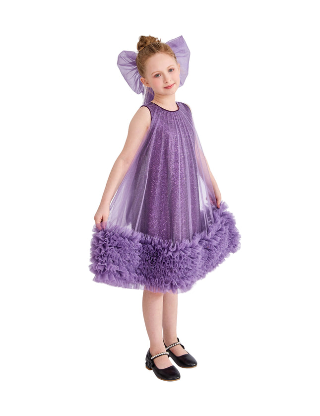 kids atelier tulleen Purple Serenata Glitter Tulle Dress