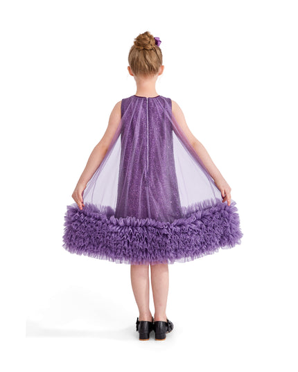 kids atelier tulleen Purple Serenata Glitter Tulle Dress