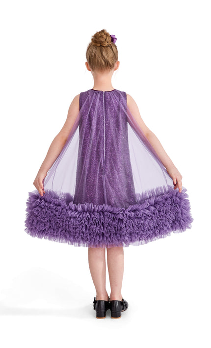 kids atelier tulleen Purple Serenata Glitter Tulle Dress