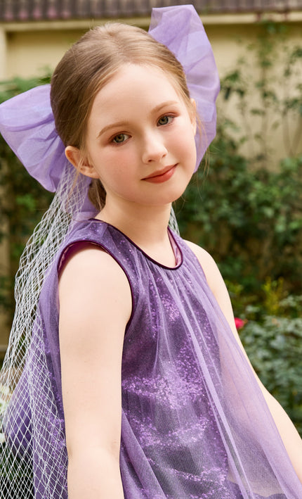 kids atelier tulleen Purple Serenata Glitter Tulle Dress