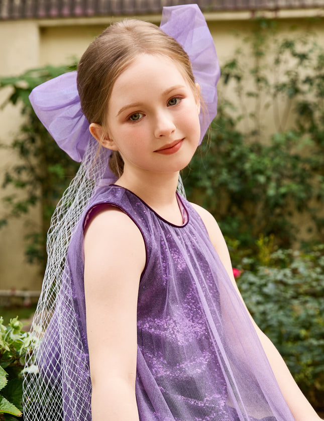 kids atelier tulleen Purple Serenata Glitter Tulle Dress