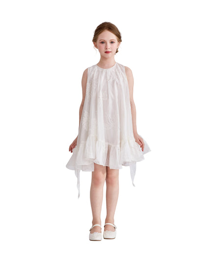 kids atelier tulleen White Marcelline Ruffle Hem Dress