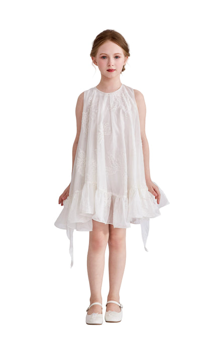 kids atelier tulleen White Marcelline Ruffle Hem Dress