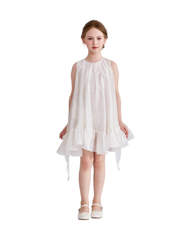 kids atelier tulleen White Marcelline Ruffle Hem Dress