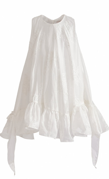 kids atelier tulleen White Marcelline Ruffle Hem Dress