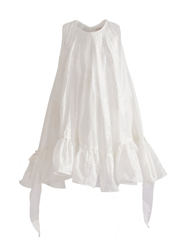 kids atelier tulleen White Marcelline Ruffle Hem Dress