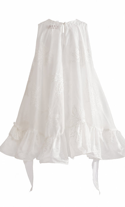 kids atelier tulleen White Marcelline Ruffle Hem Dress