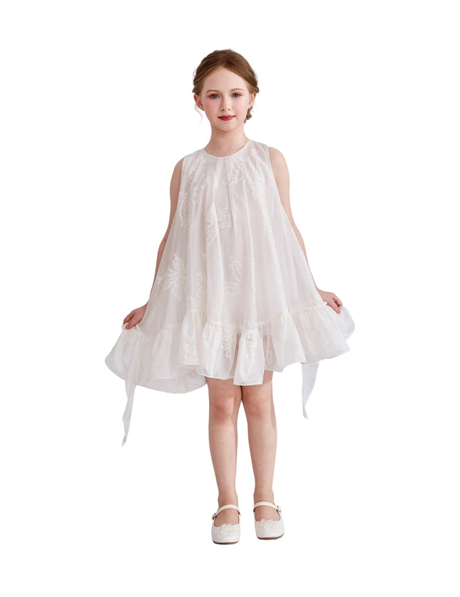 kids atelier tulleen White Marcelline Ruffle Hem Dress