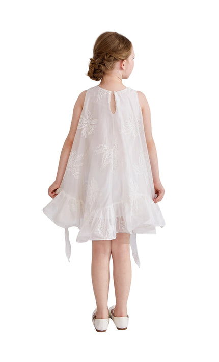 kids atelier tulleen White Marcelline Ruffle Hem Dress