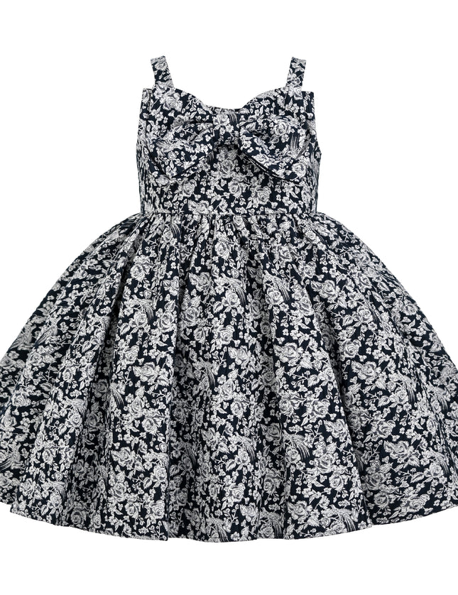 kids atelier tulleen Blue Danica Floral Bow-Front Dress