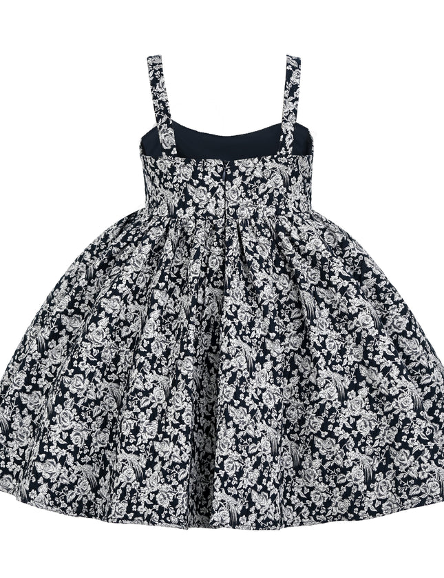 kids atelier tulleen Blue Danica Floral Bow-Front Dress