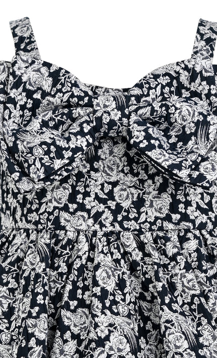 kids atelier tulleen Blue Danica Floral Bow-Front Dress