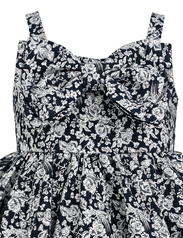 kids atelier tulleen Blue Danica Floral Bow-Front Dress