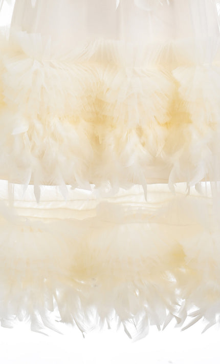kids atelier tulleen Cream Delara Feathered Tiered Dress