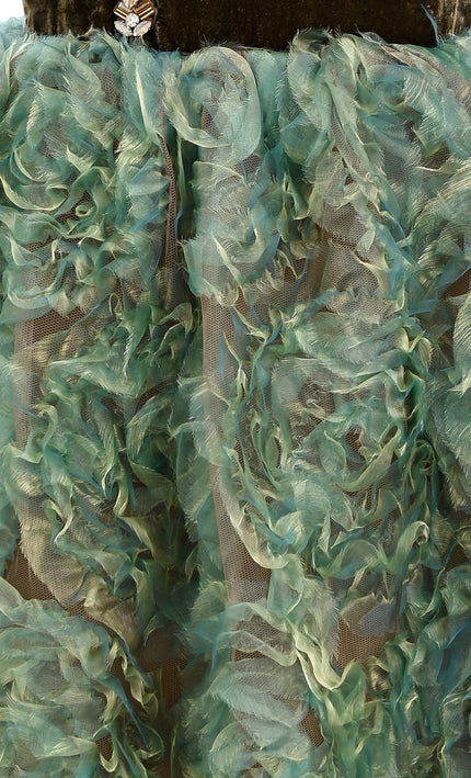kids atelier tulleen Green Bellina Velvet Tulle Dress