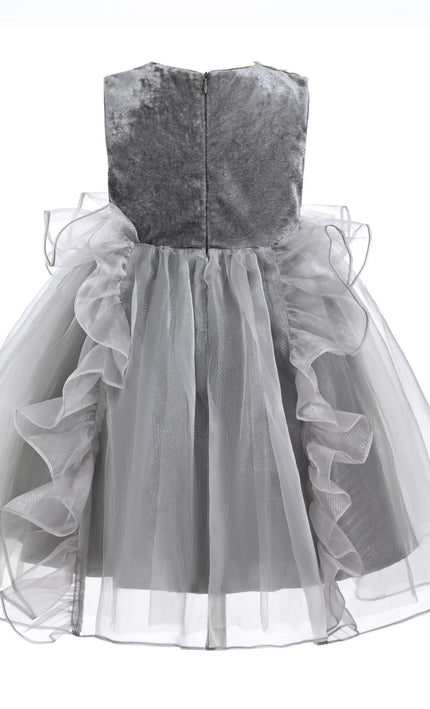 kids atelier tulleen Gray Leonora Sequin Tulle Dress