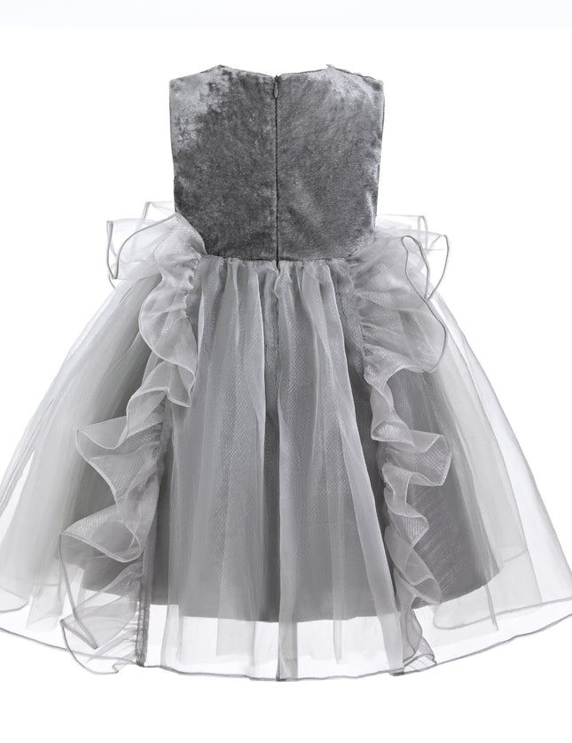 kids atelier tulleen Gray Leonora Sequin Tulle Dress