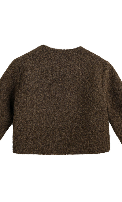 kids atelier tulleen Brown Wool Shawl Coat Set