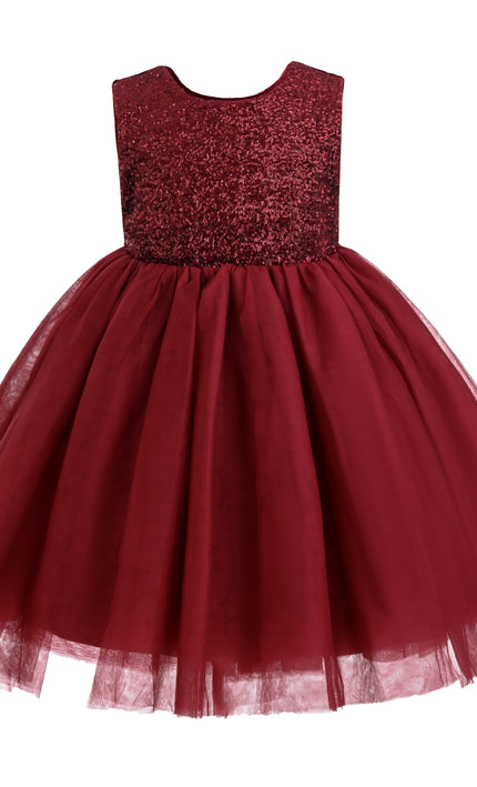 kids atelier tulleen Red Alina Sequin Tulle Dress