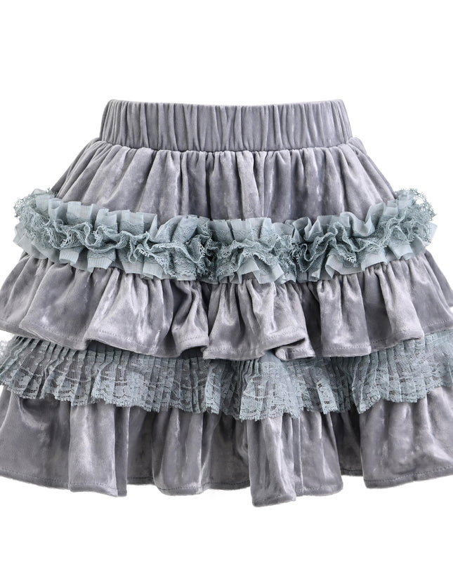 kids atelier tulleen Gray Melina Bow Ruffle Set