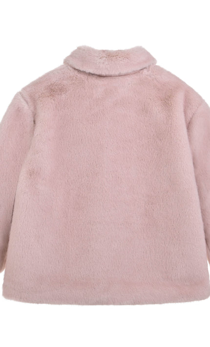 kids atelier tulleen Pink Faux Fur Plush Jacket