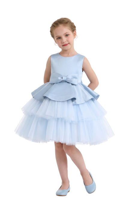kids ateier tulleen Blue Fabiana Bow Dress