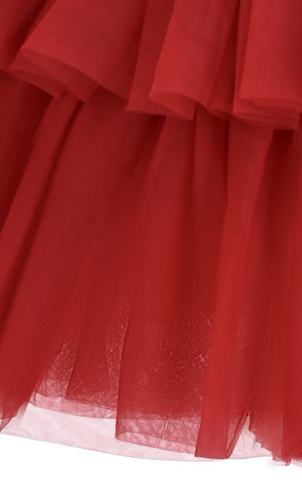 kids atelier tulleen Red Fabiana Bow Dress
