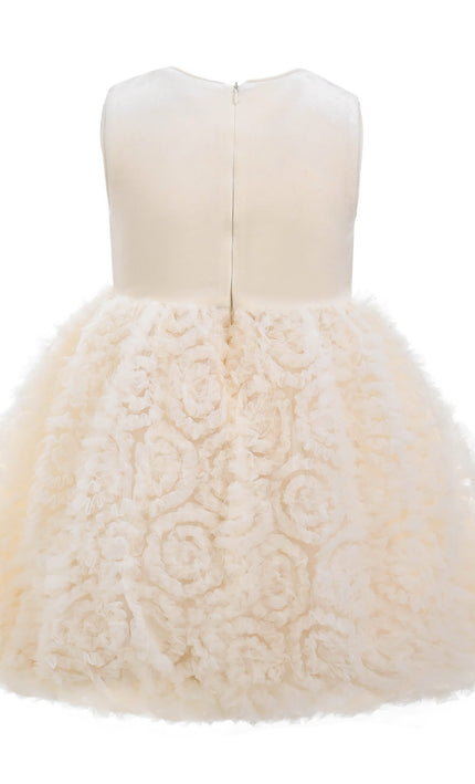 kids atelier tulleen Cream Greta Pearl Dress