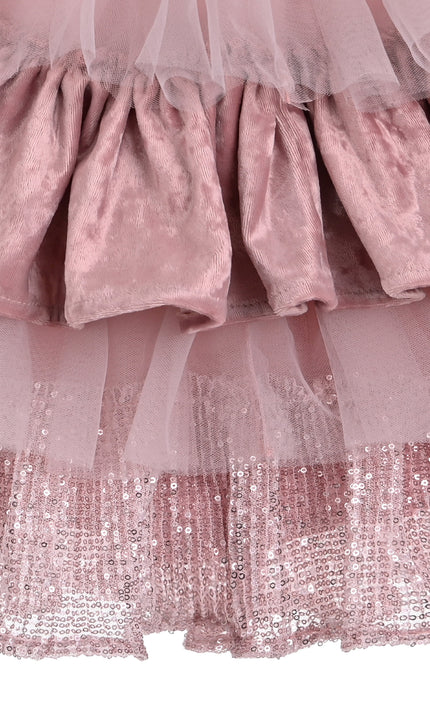 kids atelier tulleen Pink Natasha Ruffle Skirt Set
