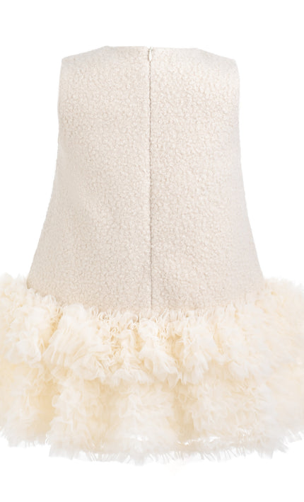kids atelier tulleen Champagne Tressia Beaded Feather Dress