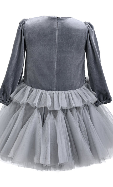 kids atelier tulleen Gray Gabrielle Sequin Tulle Dress
