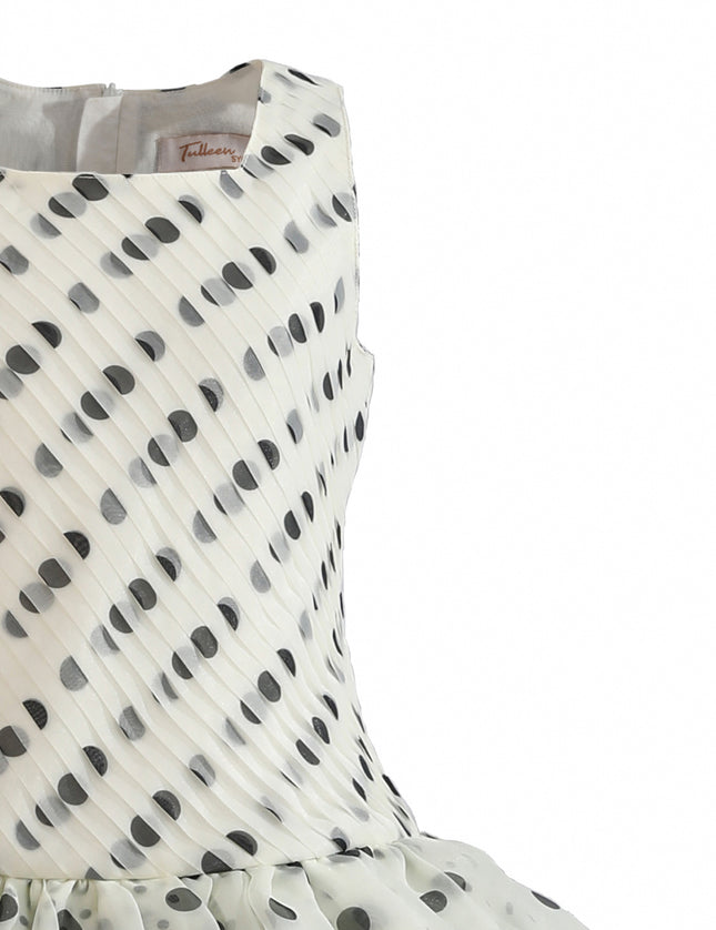 kids atelier tulleen Beige Calivra Polka Dot Dress